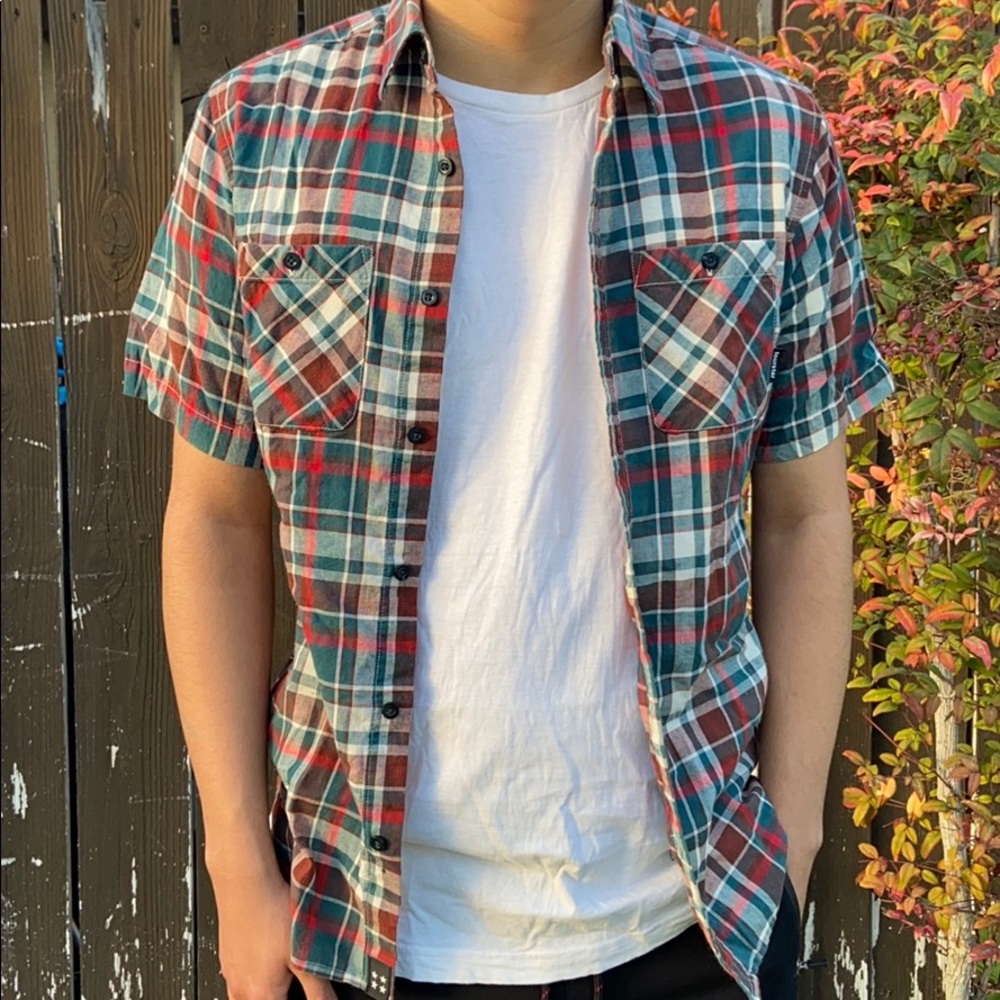 Fourstar Short Sleeve Plaid Checkered Button Down